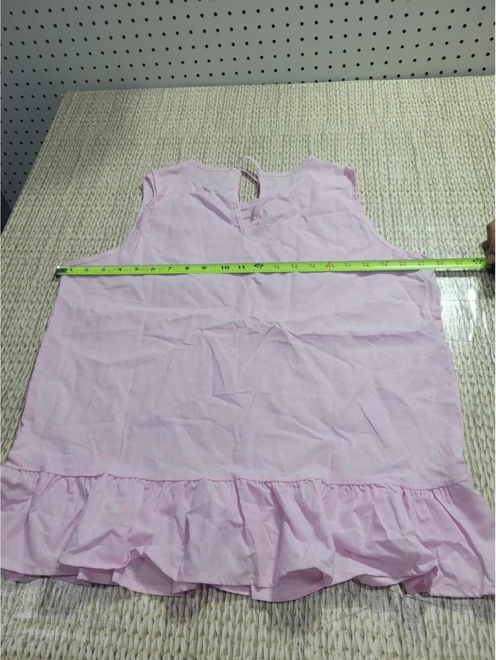Blusa sin Mangas Rosa Claro para Mujer (Usada) - Con Volante y Lazo